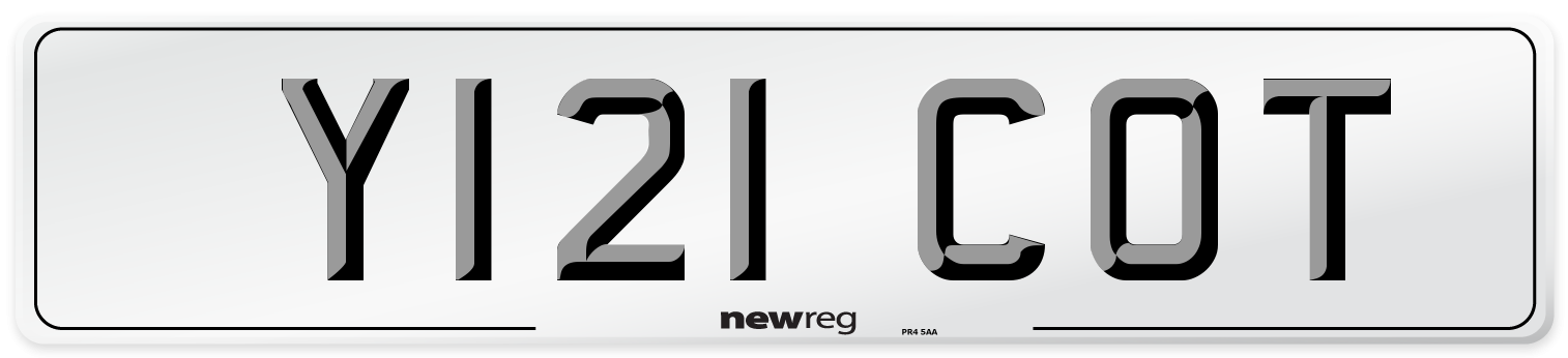 Y121 COT Number Plate from New Reg